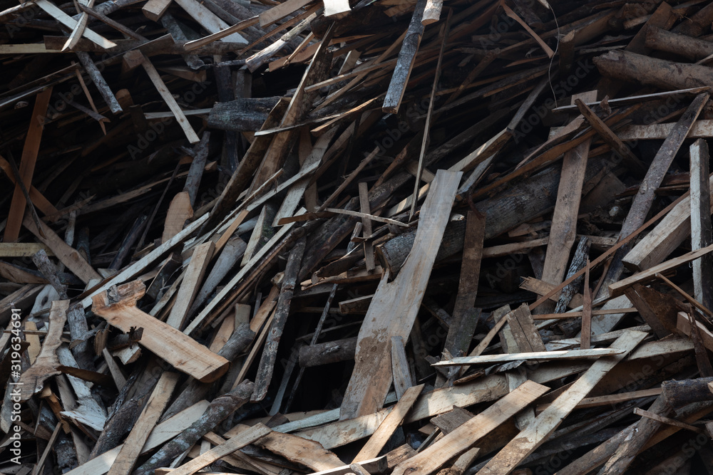 Massive pile of abandoned wooden slats Massive pile of abandoned wooden slats