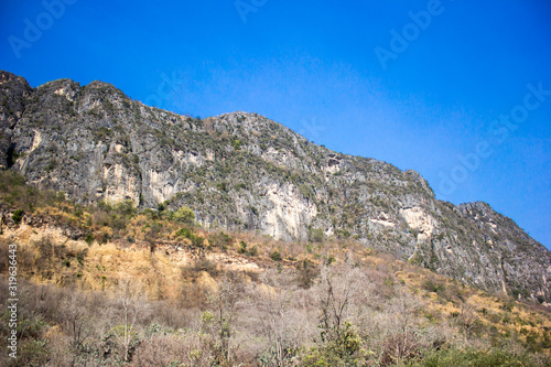 mountain in crimea/ Rocky mountains, trees and beautiful natural skies in the dry season of Thailand