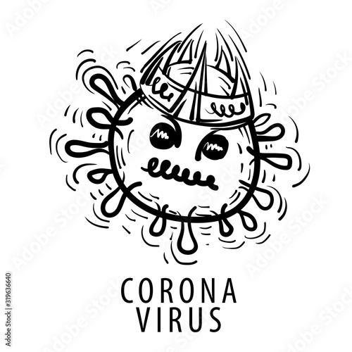 Vector illustration of a coronavirus on a white background