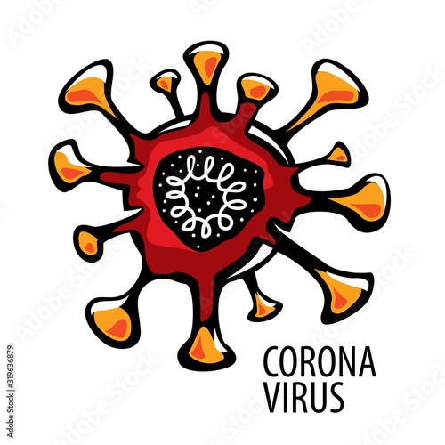 Vector illustration of a coronavirus on a white background