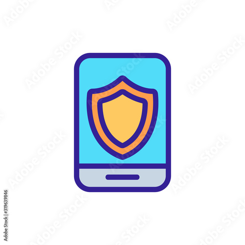 Free Download Protect the mobile phone icon vector. A thin line sign. Isolated contour symbol illustration - GFXLoad