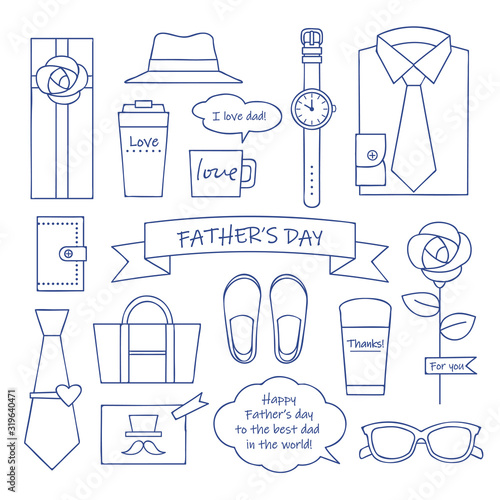Set Of Simple Fathersday Elements