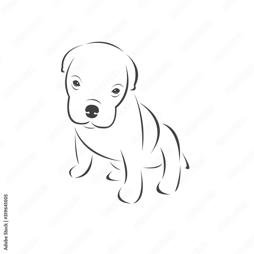Vector of a Dog head Colour Black. Pet. Animal. logo or icon. symbol. Mammals. Cute. Art picture. on white background Vector of a Dog head Colour Black. Pet. Animal. logo or icon. symbol. Mammals. Cute. Art picture. on white background