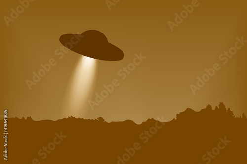 UFO hover in the sky.