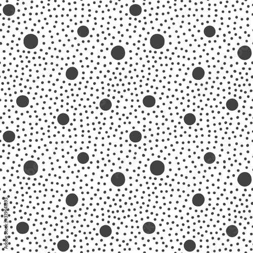 Circular abstract seamless patterns with spots and dots. Background for decoration, wrapping paper, Wallpaper, postcards and greetings. Minimalistic style two colors