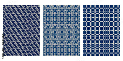 Japanese Yukata Geometric Abstract Vector Background Collection