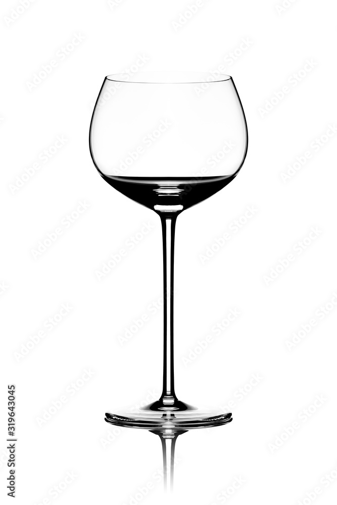 Red (Bourgogne) Wine Glass - empty & isolated on white Red (Bourgogne) Wine Glass - empty & isolated on white
