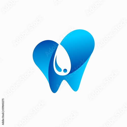 Dental logo that formed water droplets