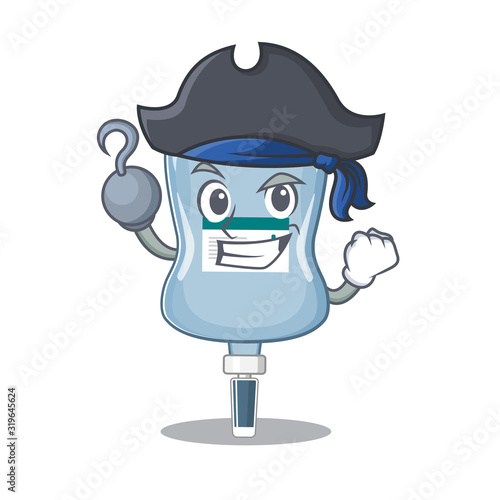 cool and funny saline bag cartoon style wearing hat