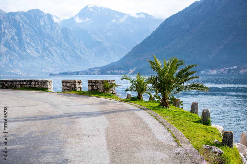 The road along the coast of the Adriatic Sea. The road along the coast of the Adriatic Sea.