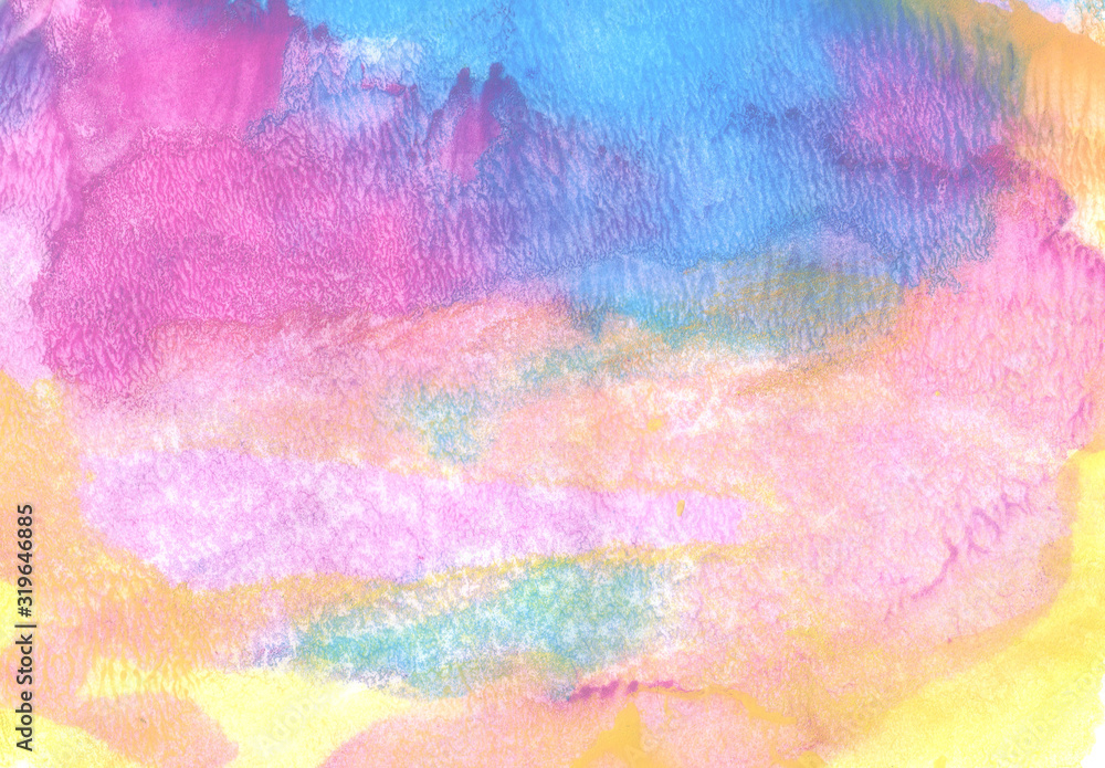 Abstract hand-made pattern, multi-colored background, imitation of oil or watercolor painting, fantastic landscape