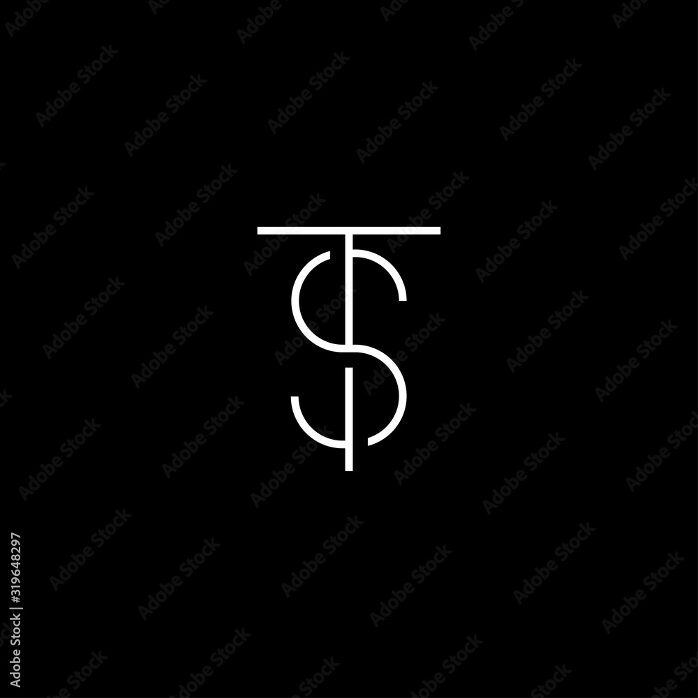 ST or TS monogram logo vector template ST or TS monogram logo vector template