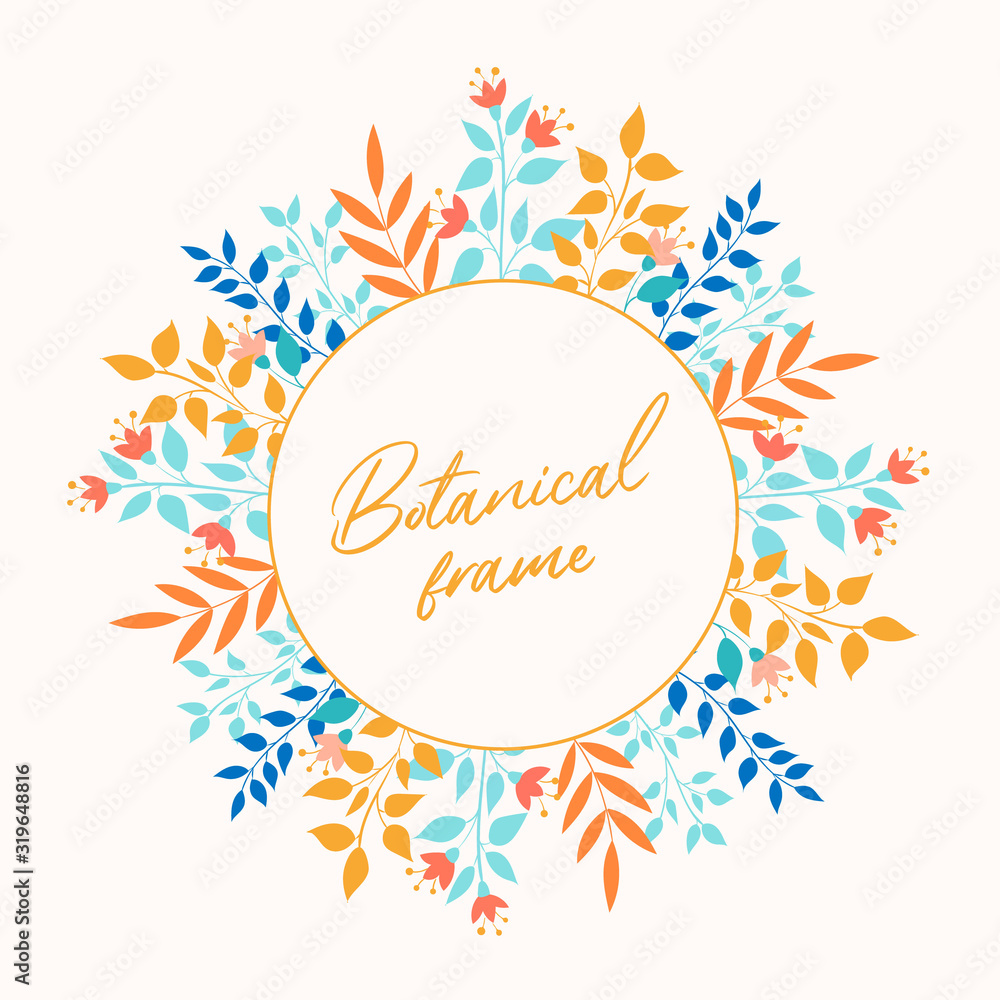 Botanical vector frame. Floral background