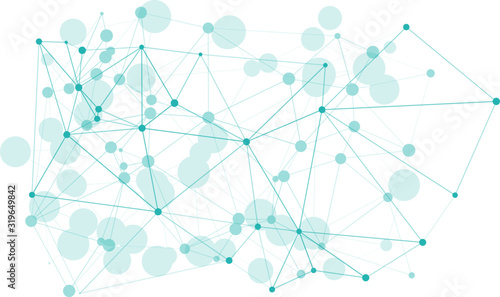 Illustration transformation circles connecting lines, layout connected graphic network