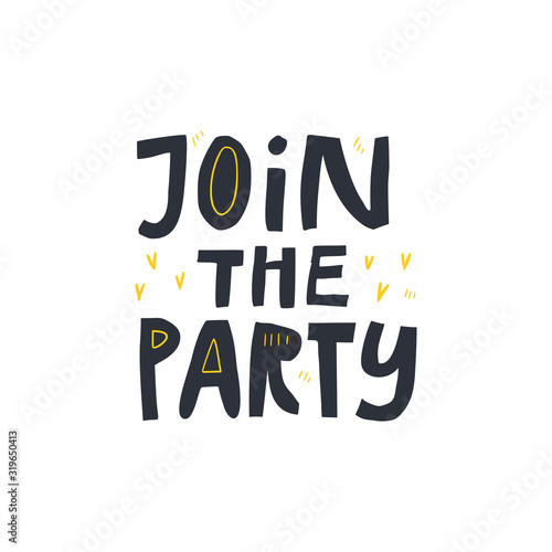 Join the party flat vector decorative typography