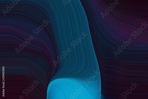 abstract clean and fluid lines and waves wallpaper background with very dark blue  light sea green and teal green colors. art for sale. can be used as texture  background or wallpaper