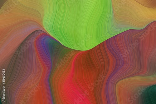 abstract liquid lines and waves wallpaper background with sienna, moderate green and dark slate gray colors. art for sale. can be used as texture, background or wallpaper © Eigens