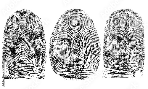 Fingerprints, biometric data. Set. Vector illustration