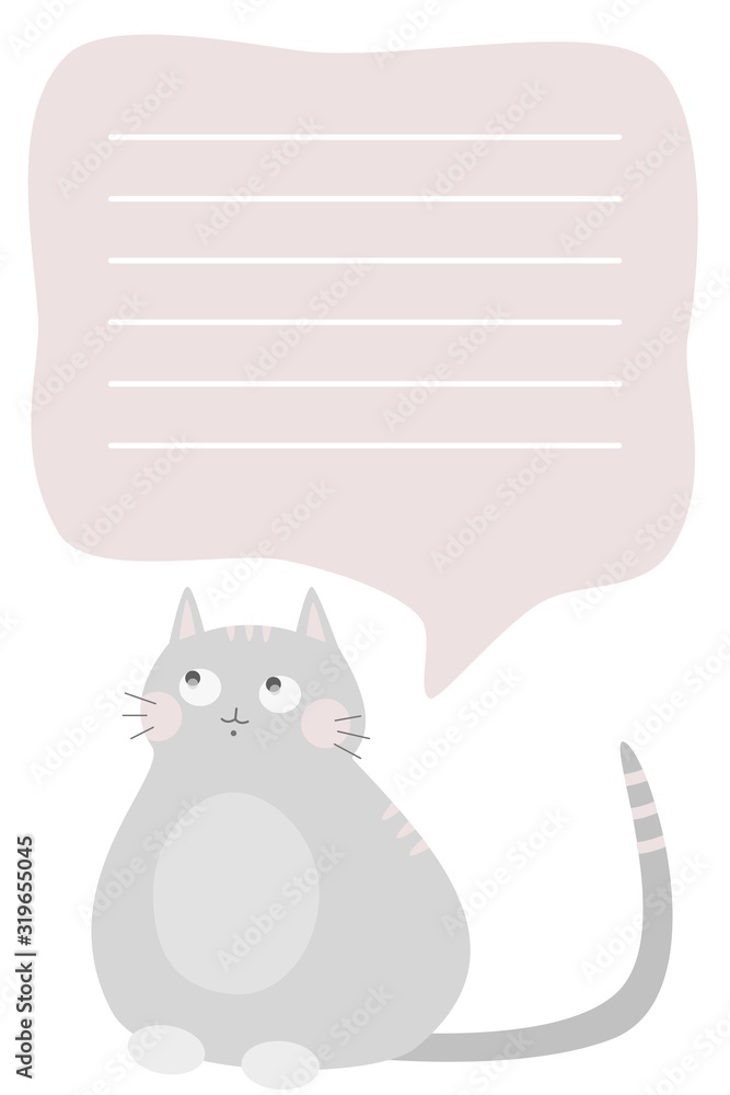 Cute postcard with a very happy cat Cute postcard with a very happy cat