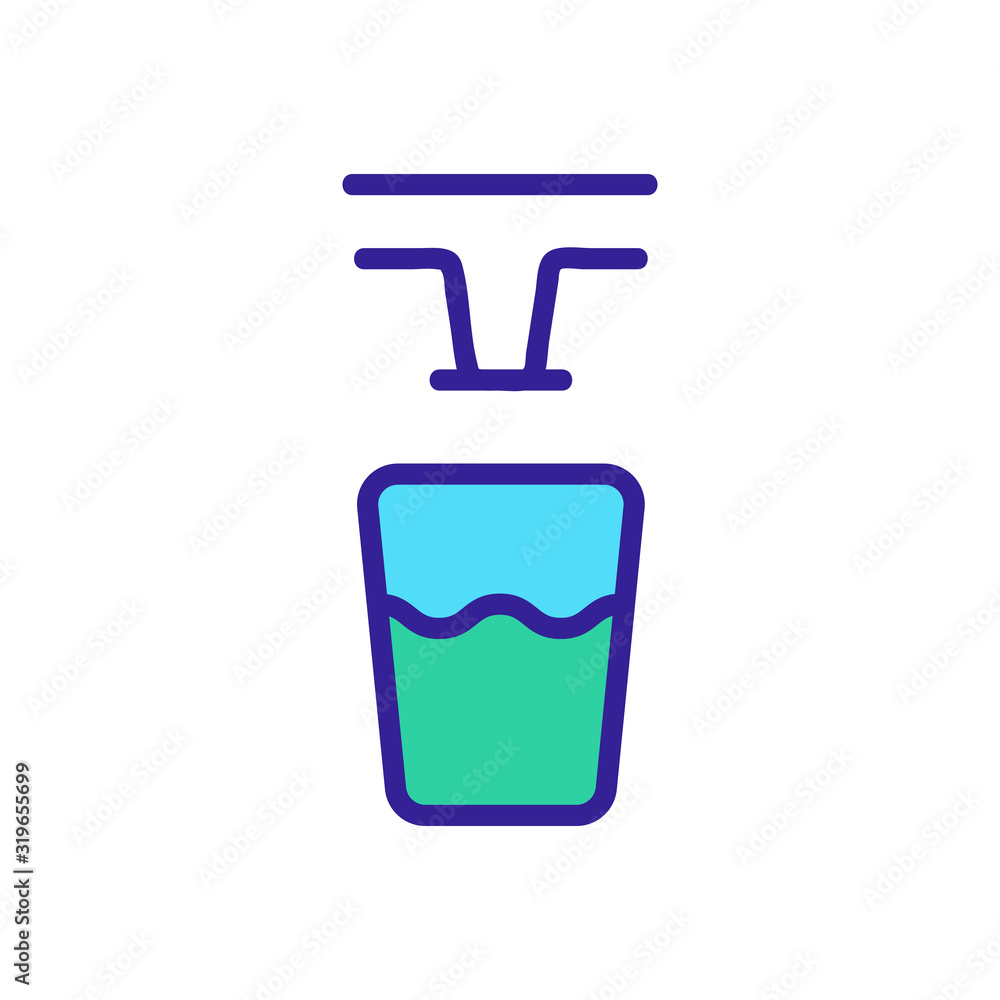 Pour water into the glass icon vector. Thin line sign. Isolated contour symbol illustration Pour water into the glass icon vector. Thin line sign. Isolated contour symbol illustration