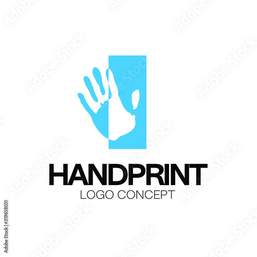 Hand logo palm print health care gesture greeting healthy education fingers unity young © Template Dealer