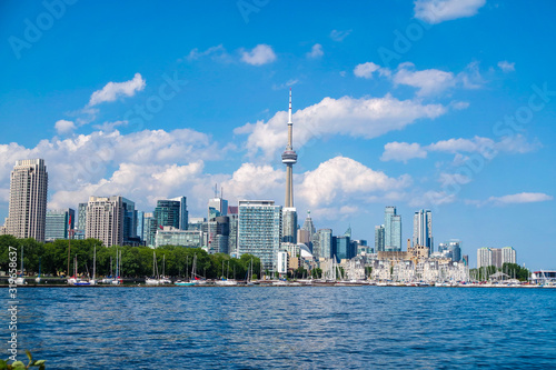 toronto skyline city nature lake cn tower