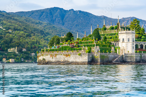 Beautiful autumn landscape of the Isola Bella, Italy photo