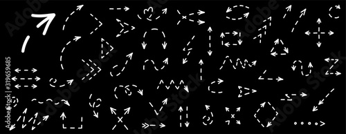 arrow dashed vector .arrow dashed doodle curve vector