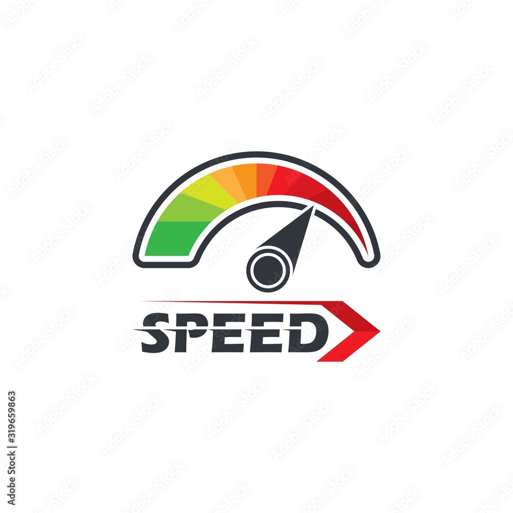 Obraz premium Speedometer icon logo vector