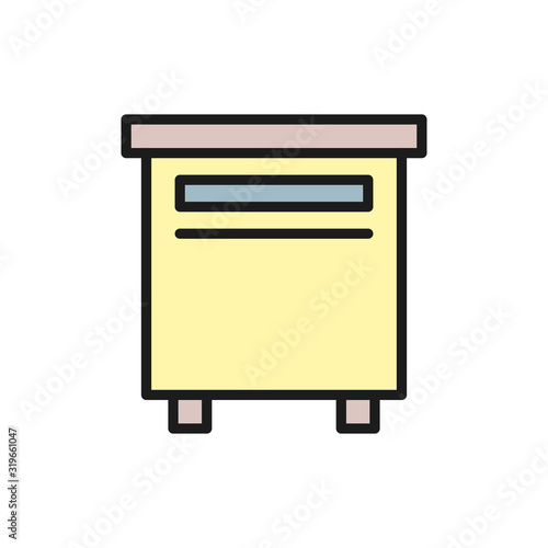 Professional bee hive, beehive flat color line icon.