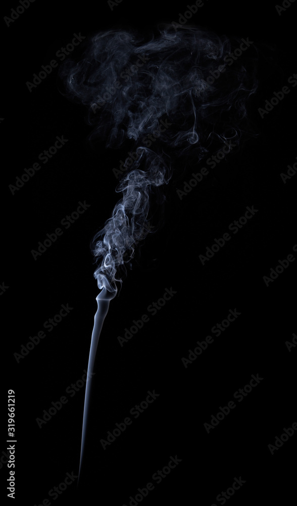 Photo of real white smoke on black background Photo of real white smoke on black background