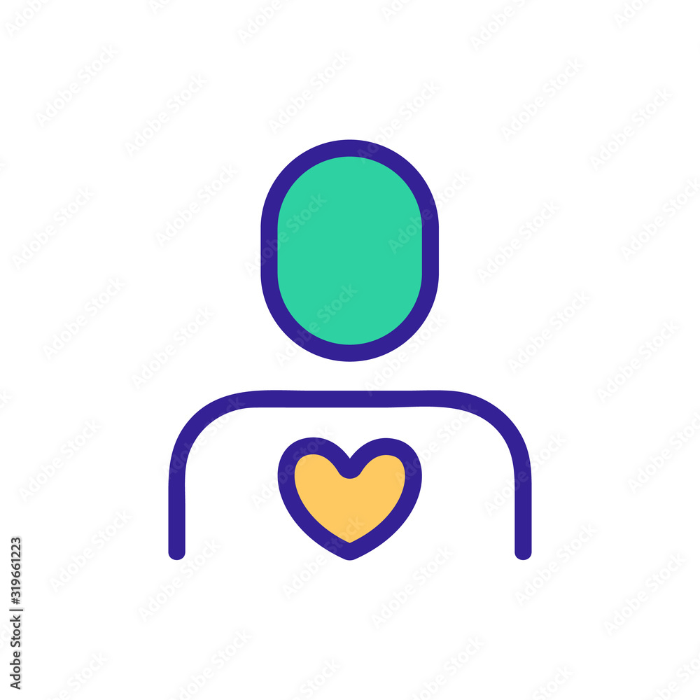 Volunteer assistant vector icon. Thin line sign. Isolated contour symbol illustration Volunteer assistant vector icon. Thin line sign. Isolated contour symbol illustration