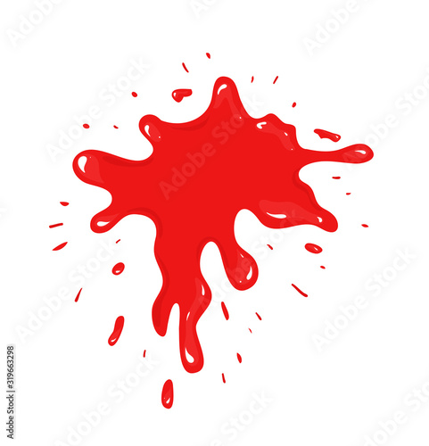 Bloody splash with drops