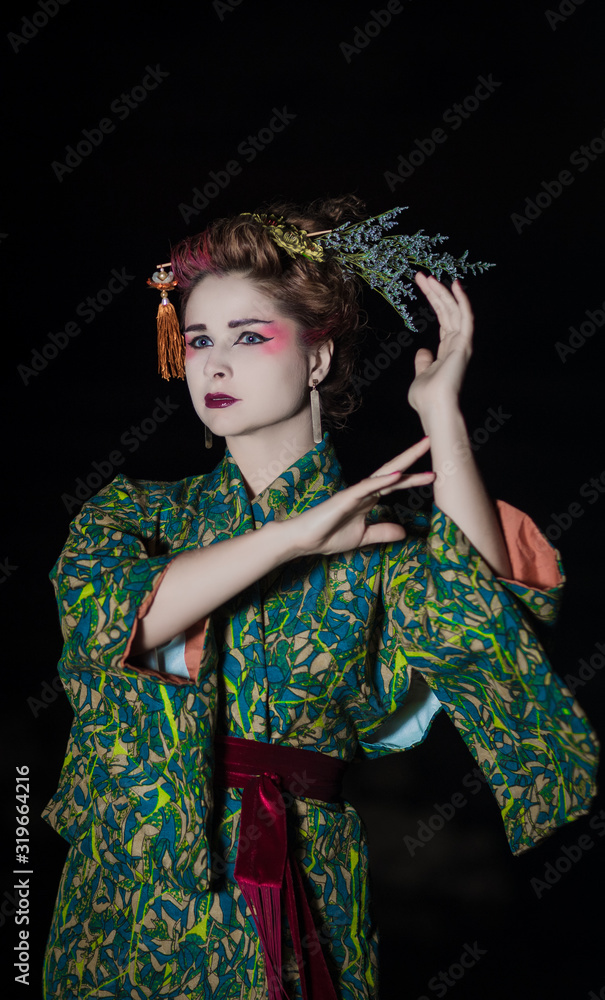 European woman in Geisha kimono European woman in Geisha kimono