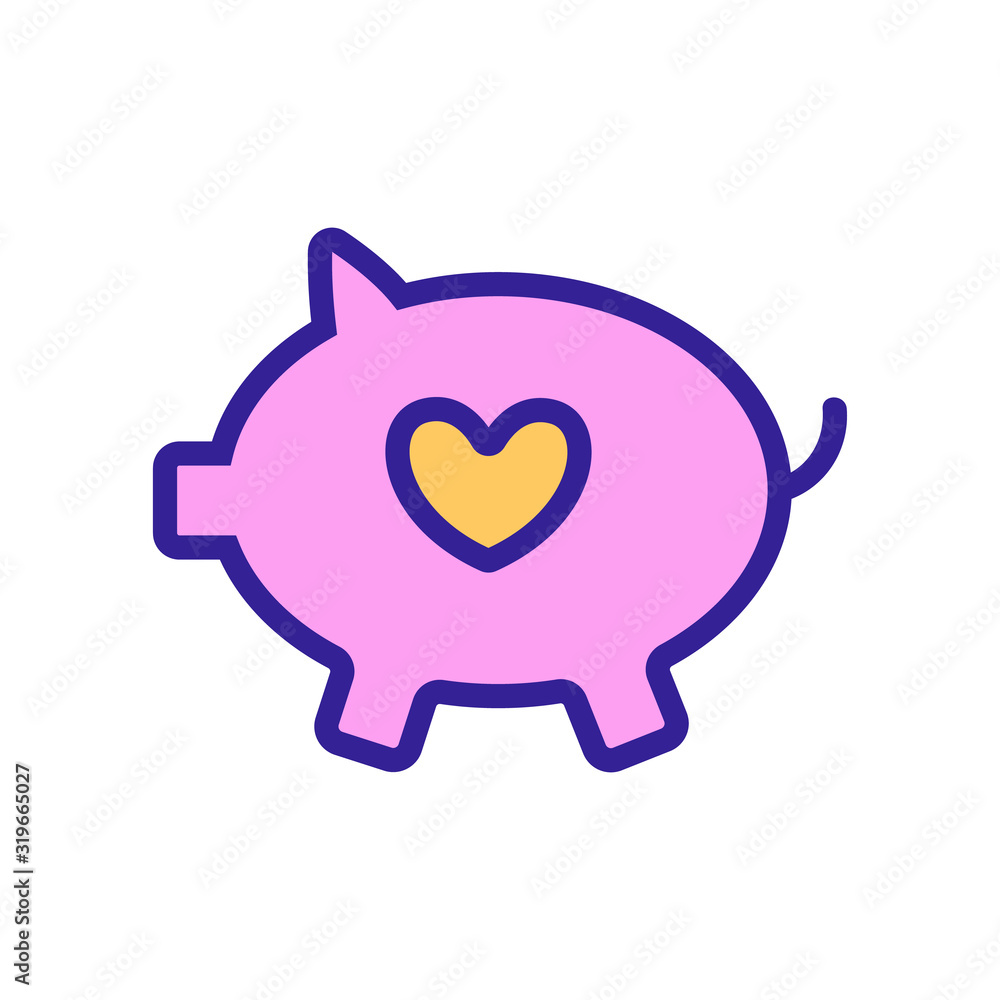 Piggy piggy icon vector. Thin line sign. Isolated contour symbol illustration Piggy piggy icon vector. Thin line sign. Isolated contour symbol illustration