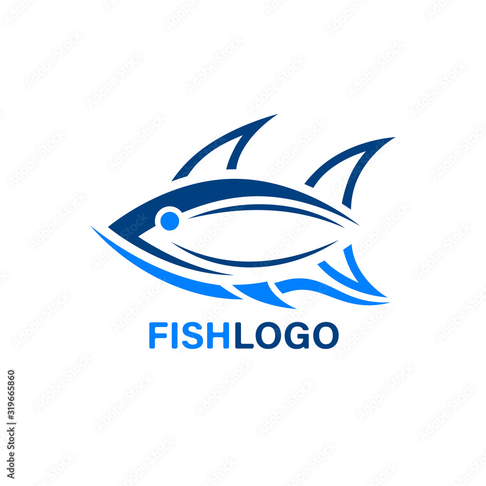 Fish logo on a white background. Fish logo on a white background.