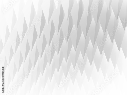 Abstract white geometric background, triangular structure pattern. 3d