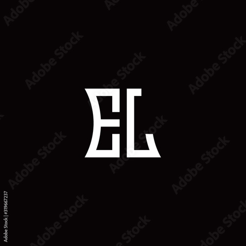 EL monogram logo with curved side style design template