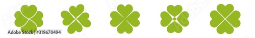 Shamrock Icon Green | Shamrocks | Four Leaf Clover | Irish Symbol | St Patrick's Day Logo | Luck Sign | Isolated | Variations