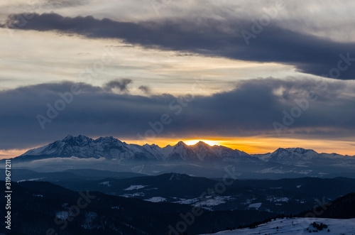 Zachód słońca nad Tatrami 