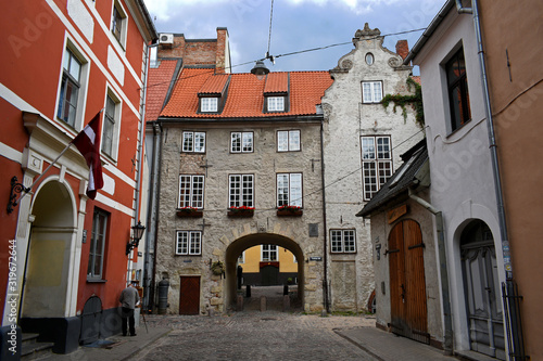 Fototapeta Naklejka Na Ścianę i Meble -  View of the Swedish Gate in Old town of Riga