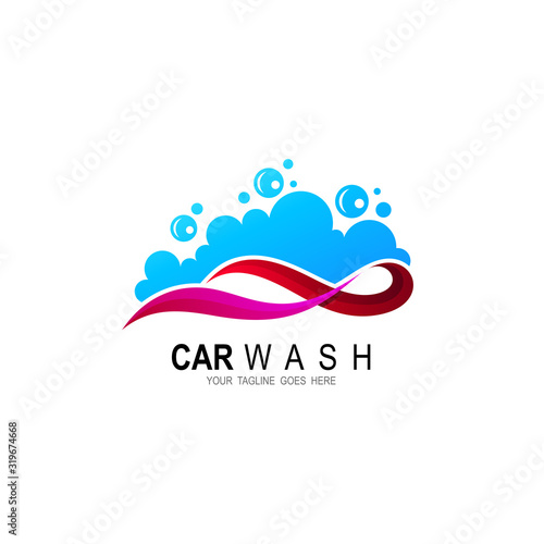 Car wash logo with a clean design template