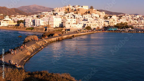 View of city of Naxos in Greece