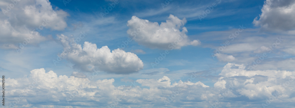 panorama image, dramatic cloud moving above blue sky, cloudy day weather background panorama image, dramatic cloud moving above blue sky, cloudy day weather background