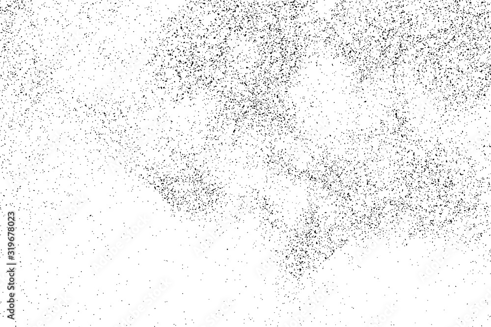 Black Grainy Texture Isolated On White Background. Dust Overlay. Dark Noise Granules. Digitally Generated Image. Vector Design Elements, Illustration, Eps 10.