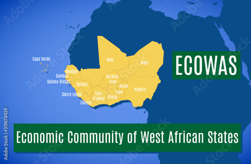Member countries of the Economic Community of West African States (ECOWAS). photo