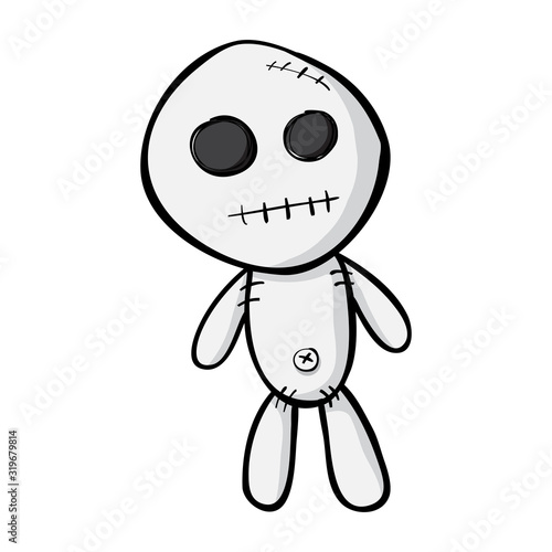 voodoo doll isolated illustration on white background