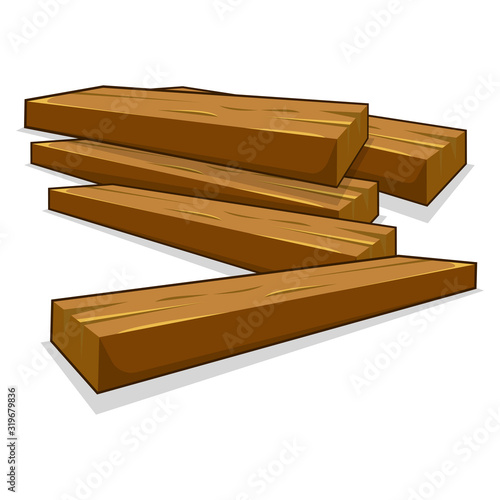 wood planks isolated illustration on white background