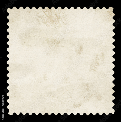 Blank postage stamp - Isolated on Black 