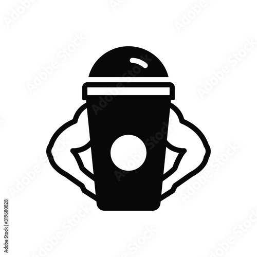 Black solid icon for protein shake
